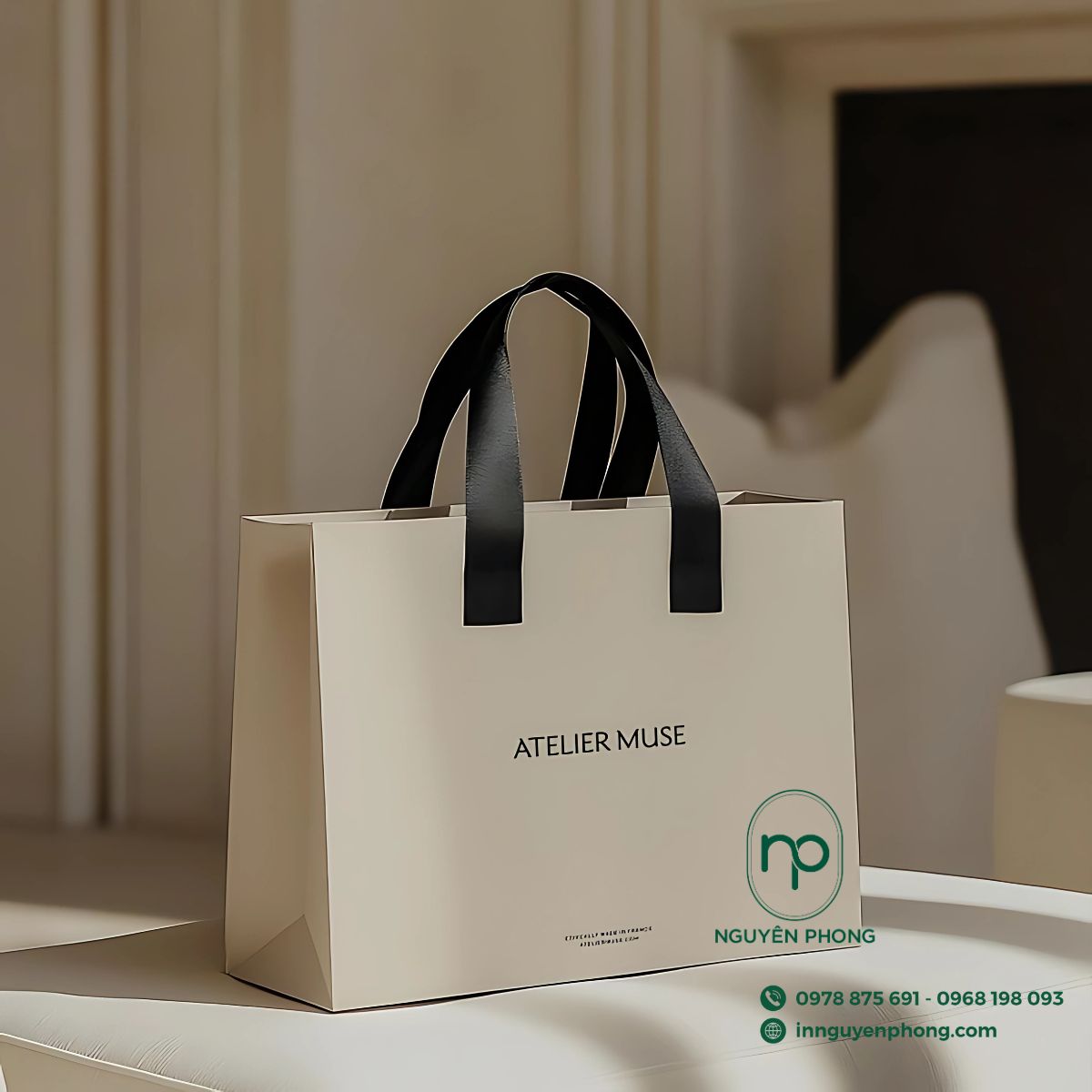 Mẫu túi giấy dây ruy băng